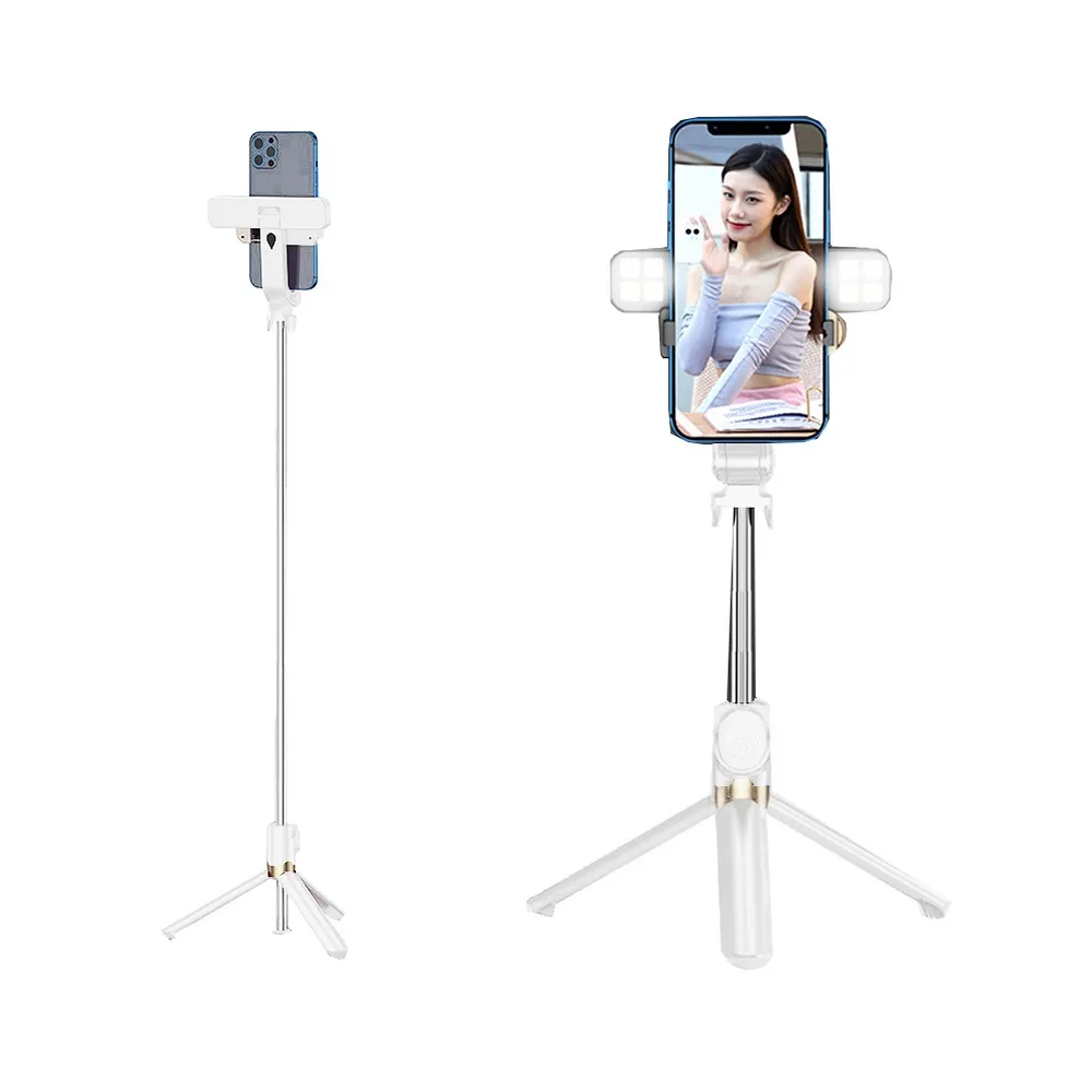 Kit / Selfie-Halter mit Bluetooth-Fernbedienung Stativ LED SSTR-20 weiß