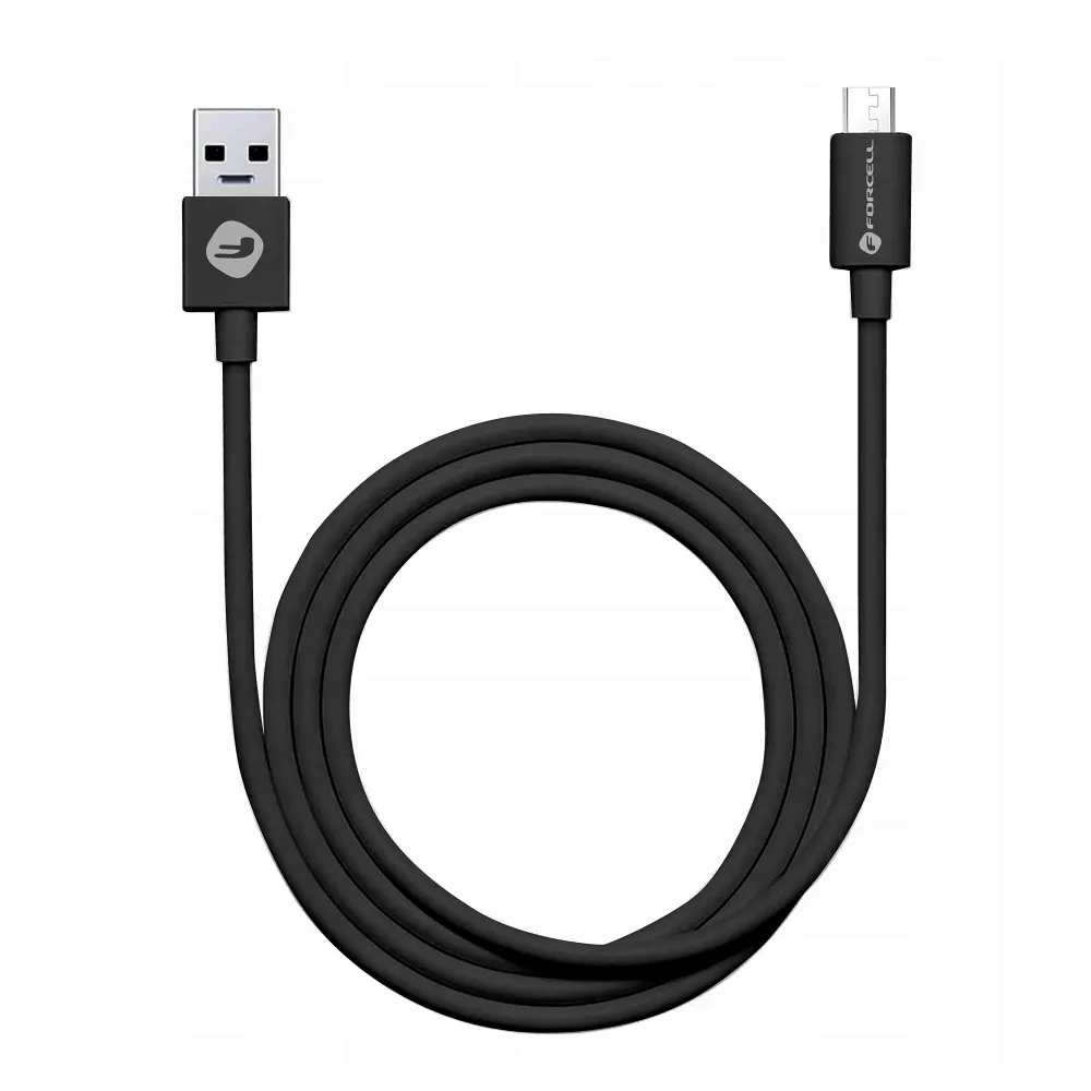 FORCELL USB zu Micro 2.4A Kabel C321 TUBA schwarz 1 Meter