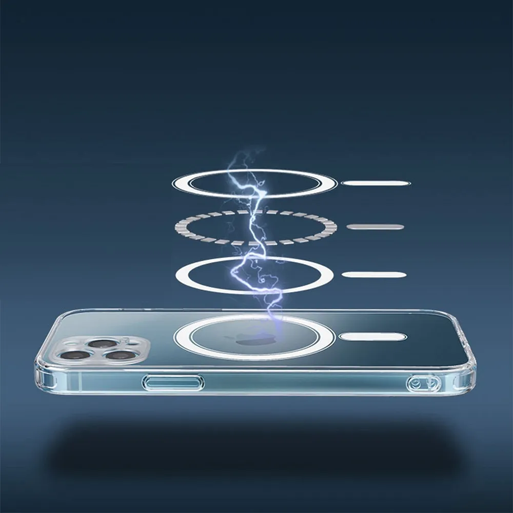 Case passend für iPhone 12 PRO MAX Clear Mag Cover (STR / CAMERA PROTECTION) kompatibel mit MagSafe transparent
