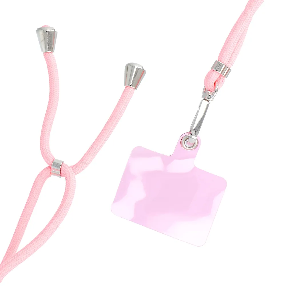 SWING (6mm) Telefonanhänger mit verstellbarer Länge / Kordellänge 165cm (max 82.5cm in Schlaufe) / passend für Schulter oder Hals - hellrosa