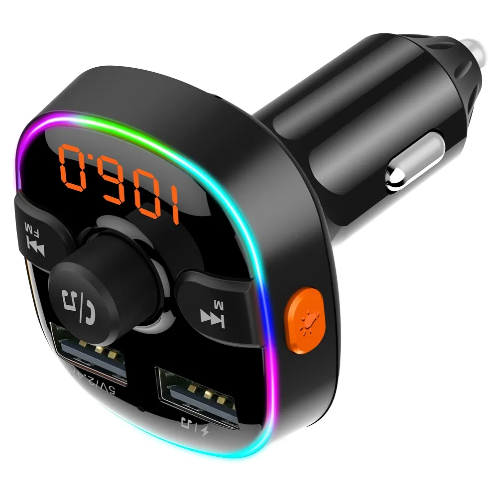 MP3 FM Sender mit Bluetooth 5.0 + Speicherkartenleser + 2xUSB QC3.0 BC52L