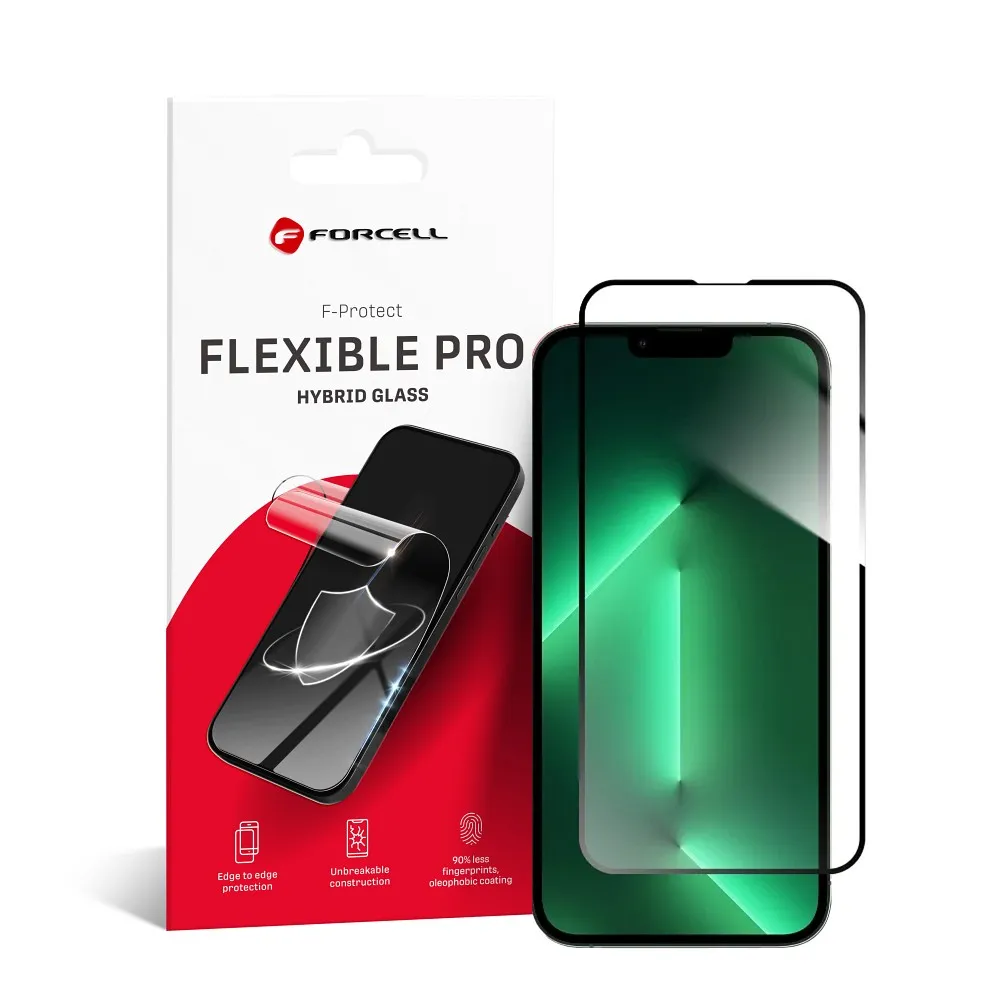 Hybrid Flexible Glas Forcell 5D Full Glue - APPLE IPHONE 13/13 Pro/14/16e / 17e schwarz