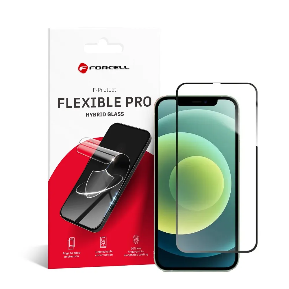 Hybrid Flexible Glas Forcell 5D Full Glue - APPLE IPHONE 12/12 Pro schwarz