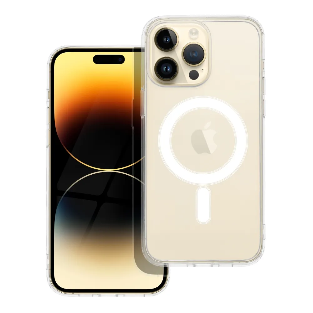 Case passend für iPhone 14 PRO MAX Clear Mag Cover (STR) kompatibel mit MagSafe transparent