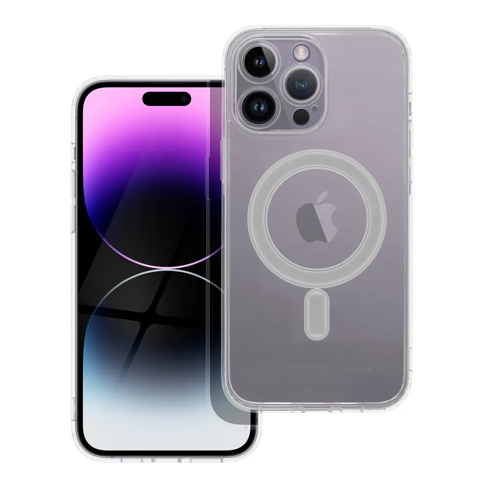 Case passend für iPhone 14 PRO MAX Clear Mag Cover (STR / CAMERA PROTECTION) kompatibel mit MagSafe transparent