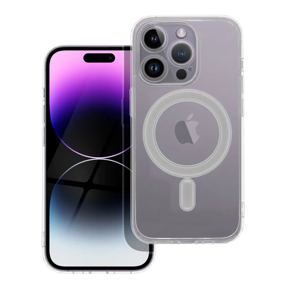 Case passend für iPhone 14 PRO Clear Mag Cover (STR / CAMERA PROTECTION) kompatibel mit MagSafe transparent