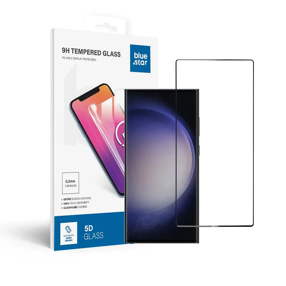 Panzerglas Blue Star 3D - SAM Galaxy S23 Ultra (full glue/case friendly) - schwarz