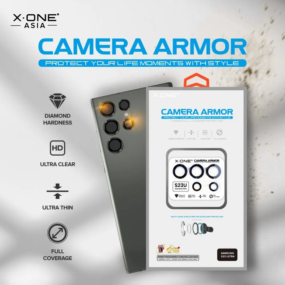 X-ONE Gehärtetes Glas passend für Kameraobjektiv Camera Armor - passend für Samsung Galaxy S23/S23 Plus