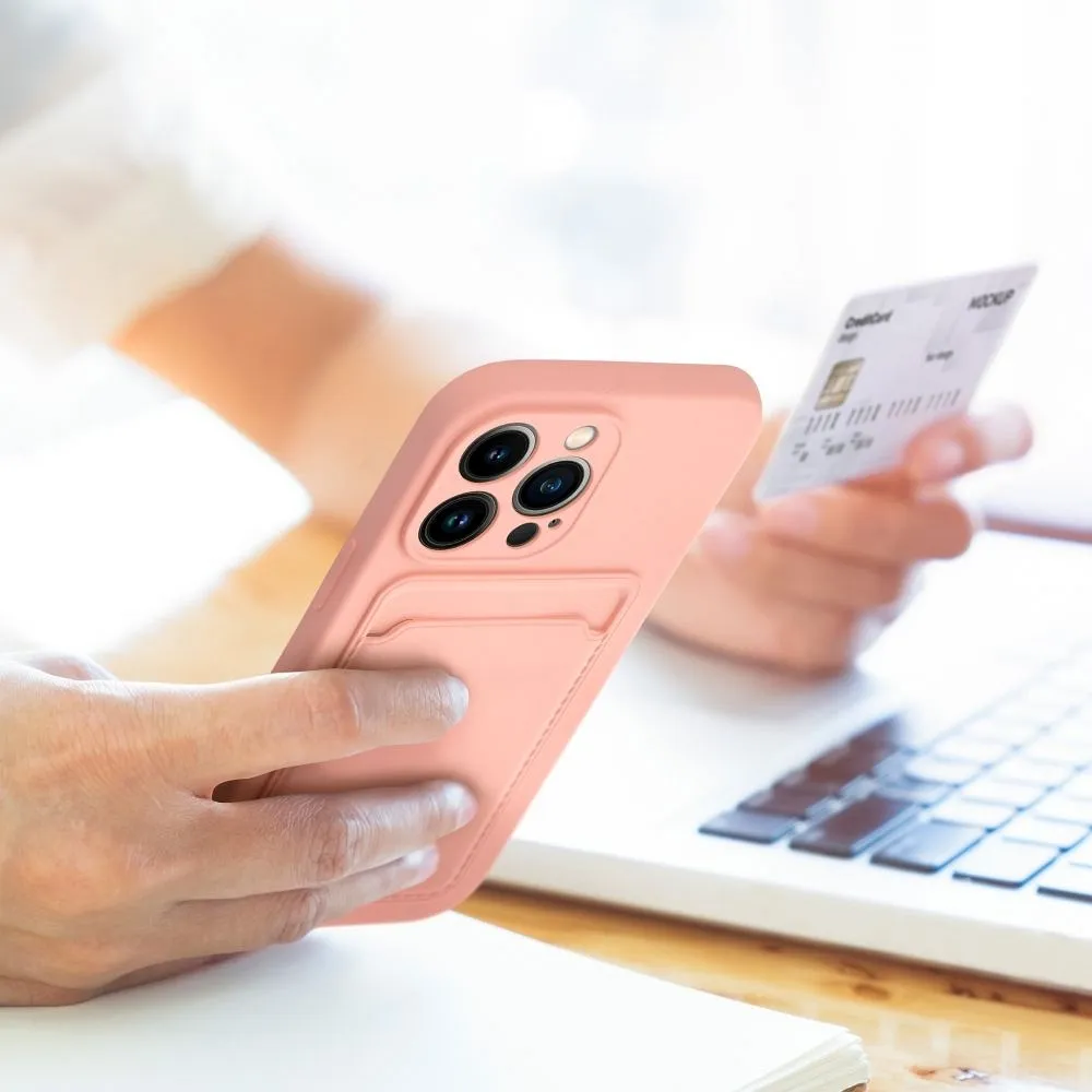 Case passend für iPhone 15 PRO MAX Card Case pink