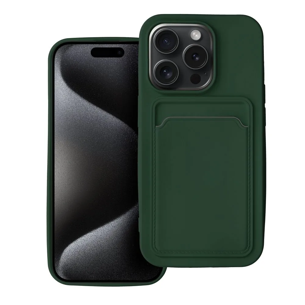 Case passend für iPhone 15 PRO Card Case zielony
