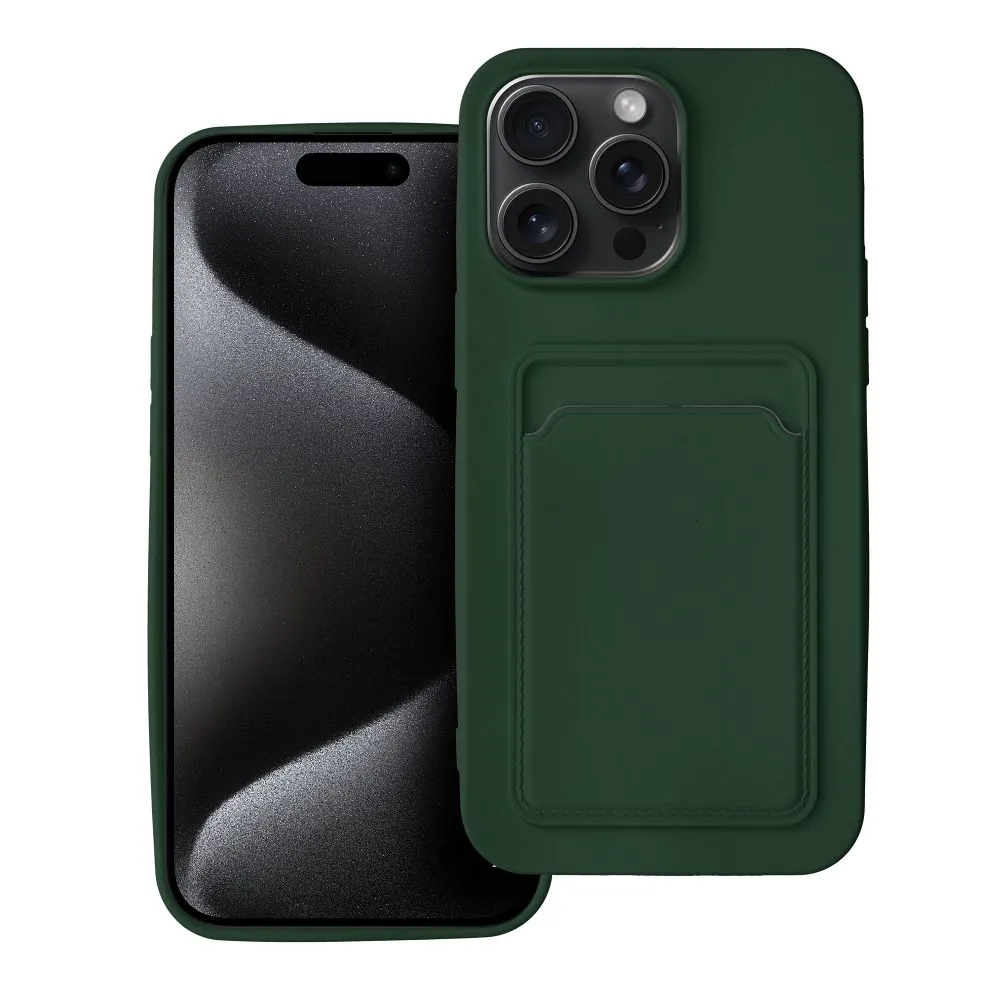 Case passend für iPhone 15 PRO MAX Card Case zielony