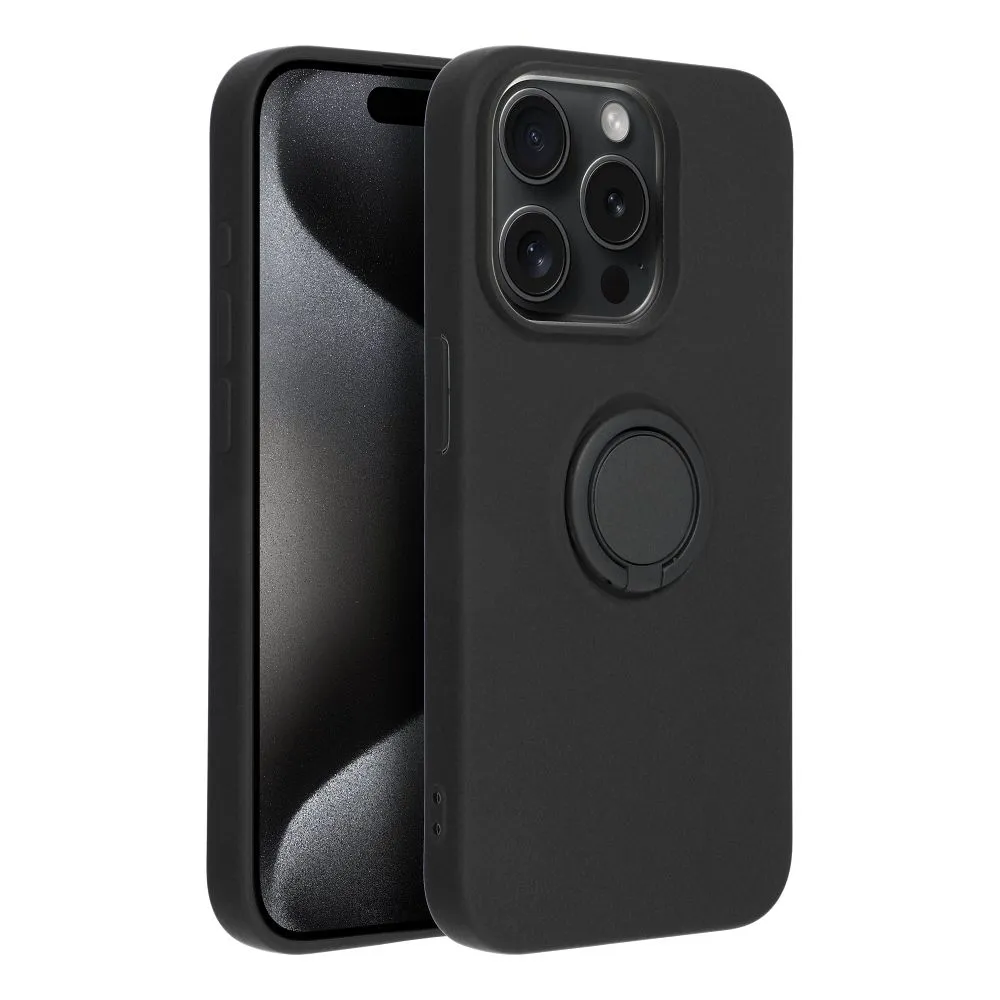 Case passend für iPhone 15 PRO Silicone Ring black