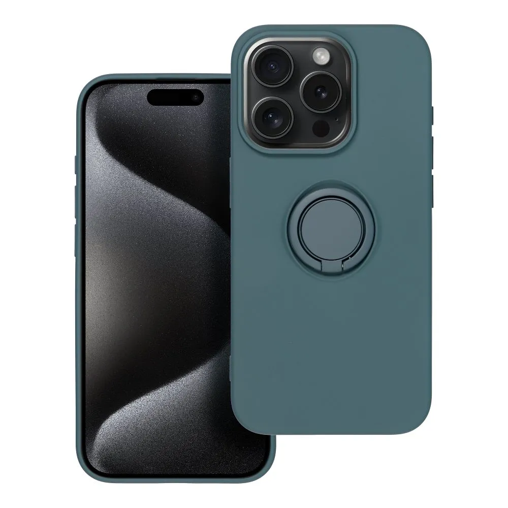 Case passend für iPhone 15 PRO Silicone Ring green