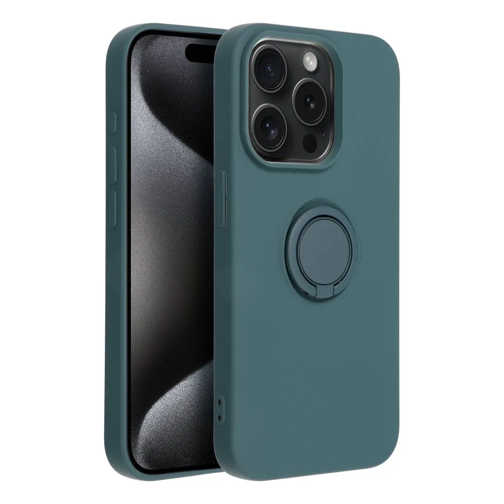 Case passend für iPhone 15 PRO Silicone Ring green