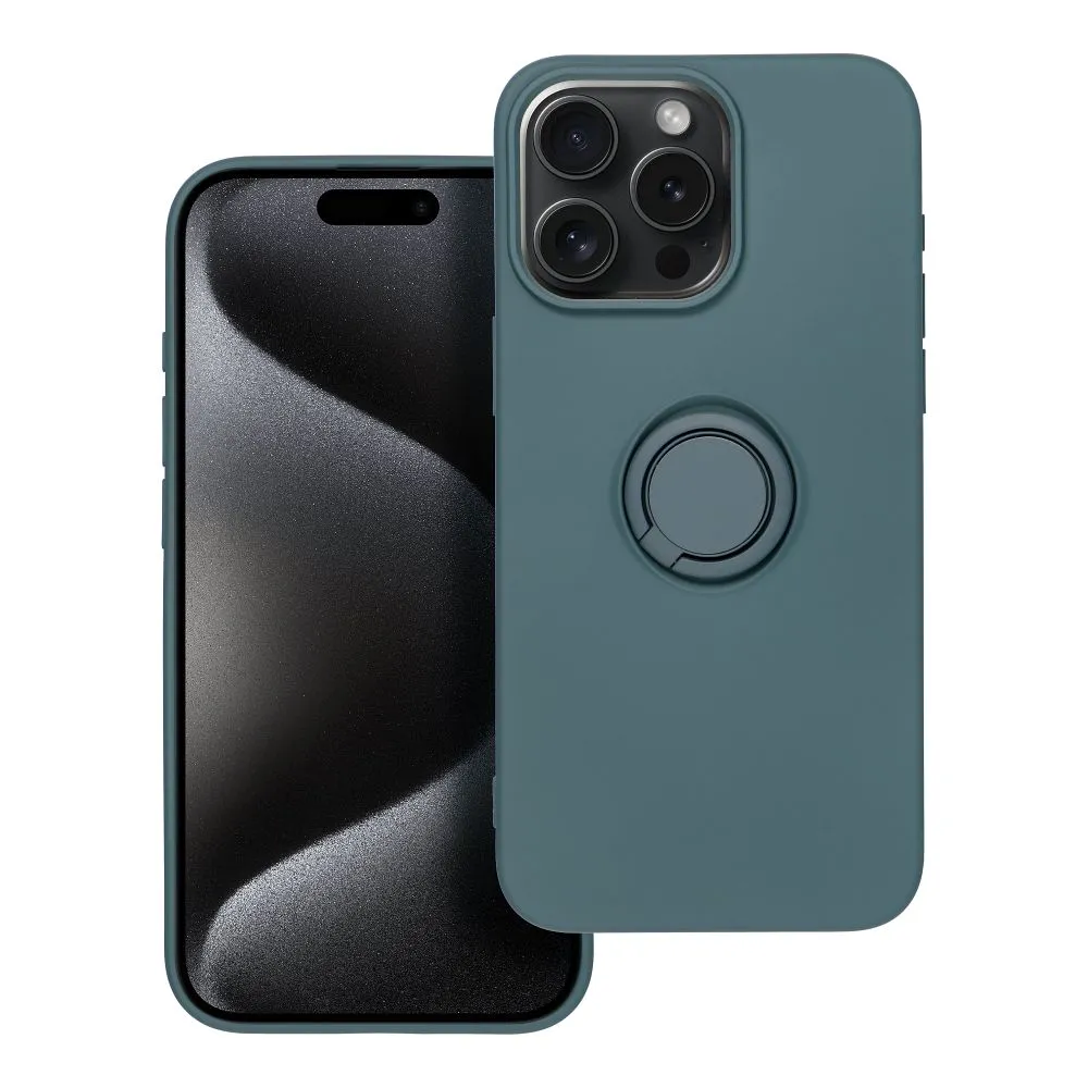 Case passend für iPhone 15 PRO MAX Silicone Ring green