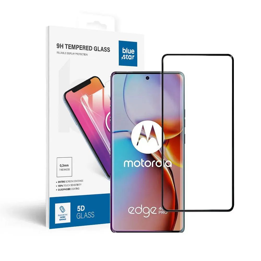 Panzerglas Blue Star 3D - Motorola Edge 40 Pro - schwarz