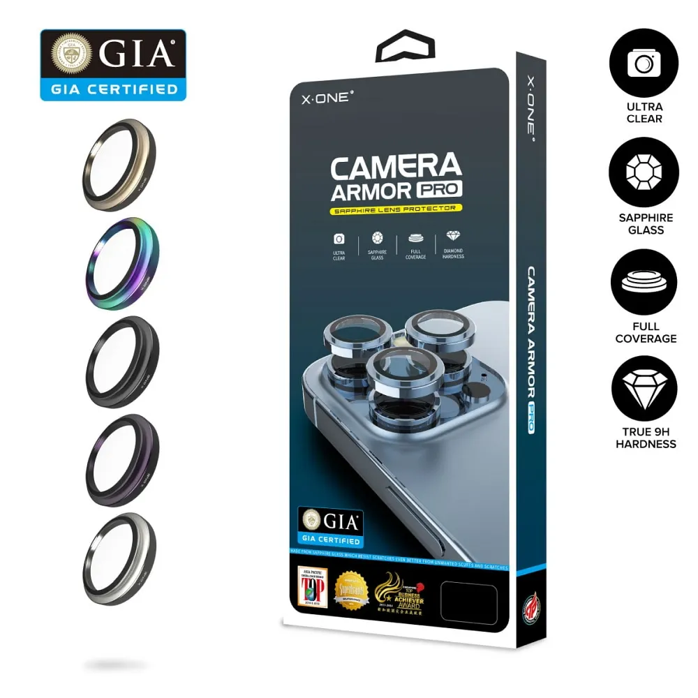 X-ONE Gehärtetes Glas passend für Kameraobjektiv Camera Armor Pro - passend für iPhone 15 Pro/15 Pro Max