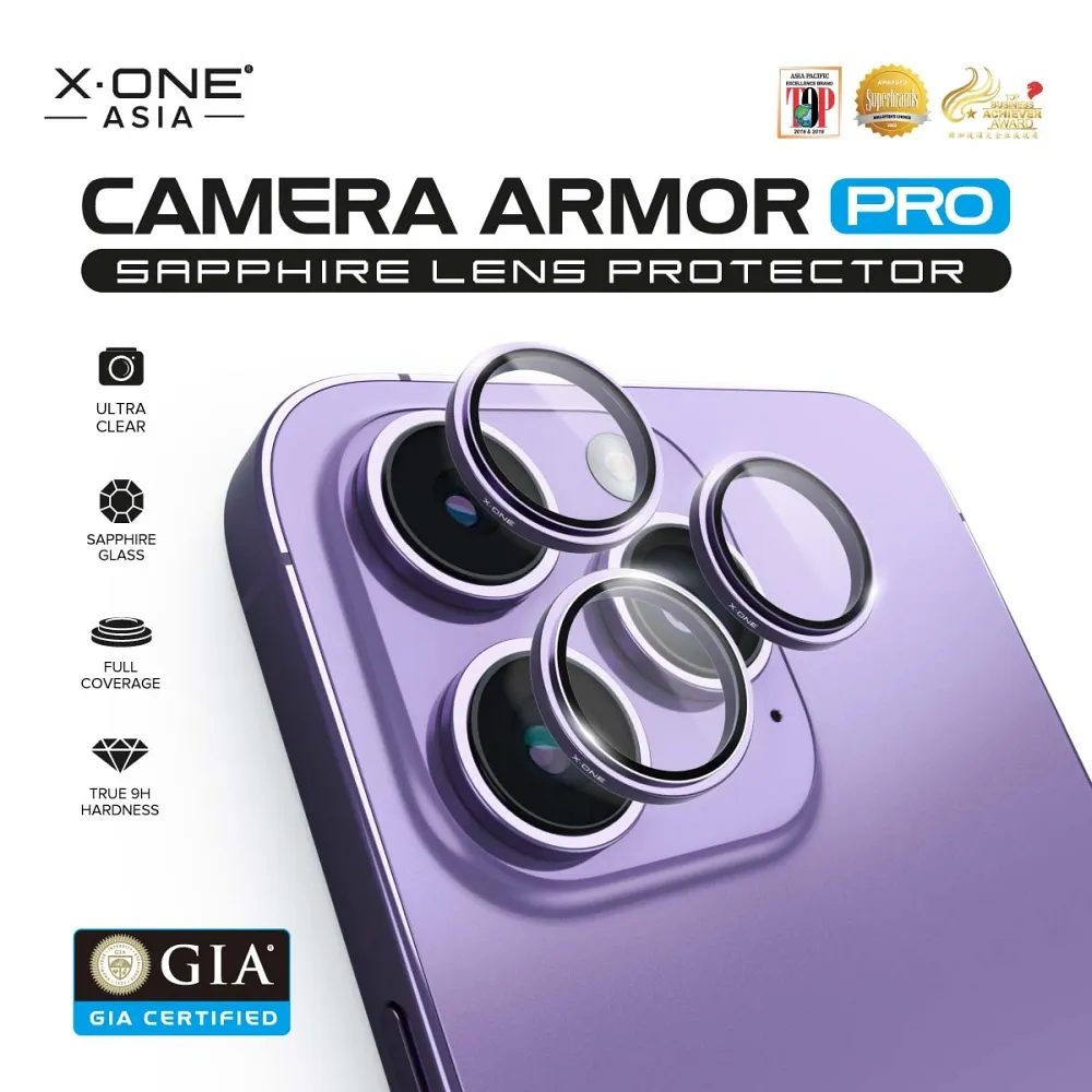 X-ONE Gehärtetes Glas passend für Kameraobjektiv Camera Armor Pro - passend für iPhone 15 Pro/15 Pro Max