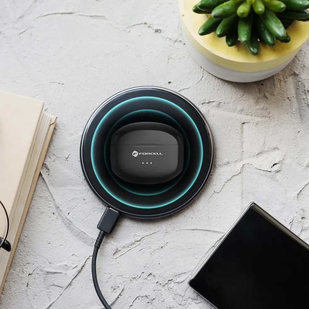 FORCELL F-AUDIO drahtloser / bluetoothfähiger Stereo-Kopfhörer TWS CLEAR Sound schwarz
