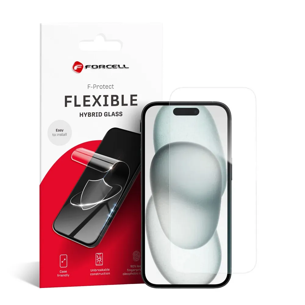 Forcell Flexible Nano Glass - Gehärtetes Glas passend für das iPhone 15