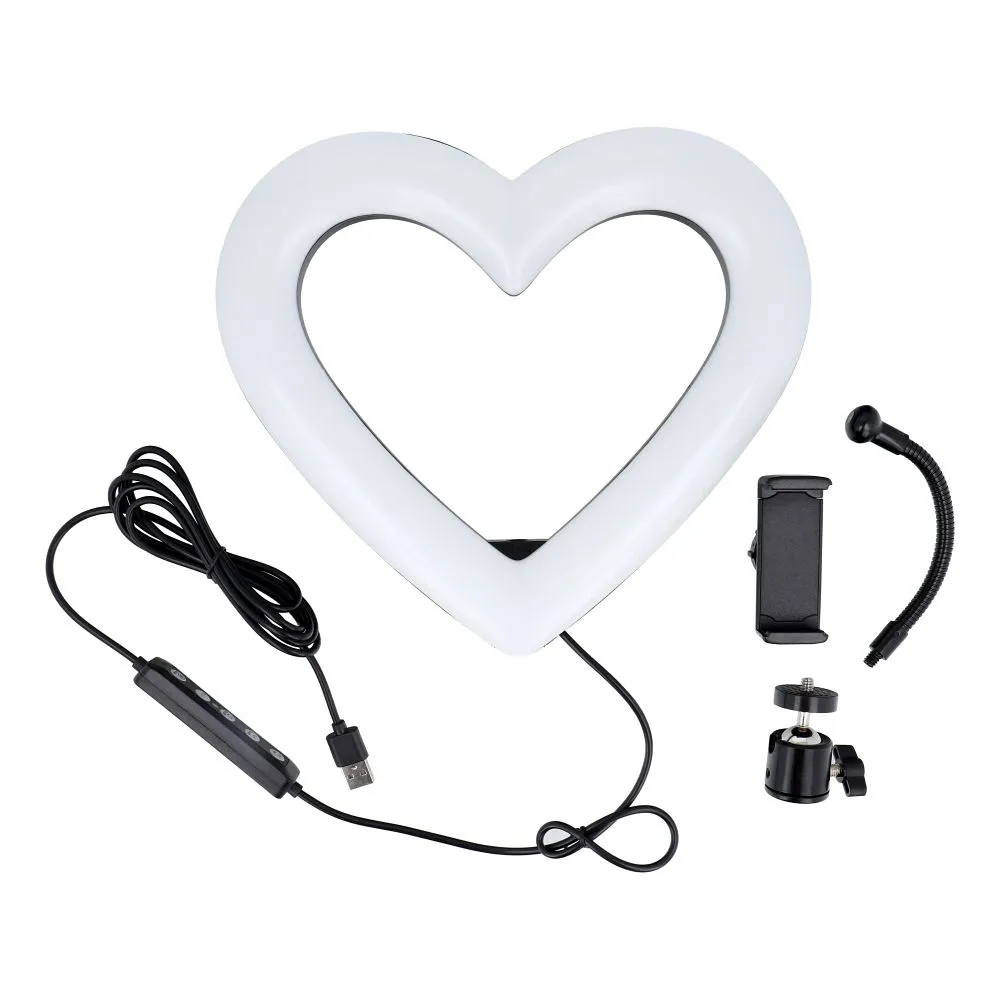 LED Ring / Heart Stream RGB Ringlicht 10 Zoll FULL COLOR mit Handyhalter + Stativ JM26-10