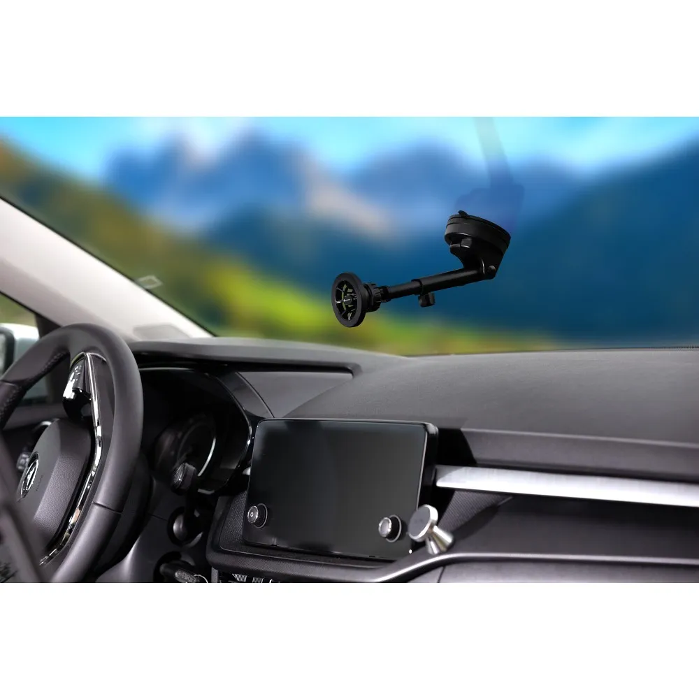FORCELL F-Grip PrecisionX Autohalter passend für Windschutzscheibe/Bord/Gitter kompatibel mit MagSafe schwarz