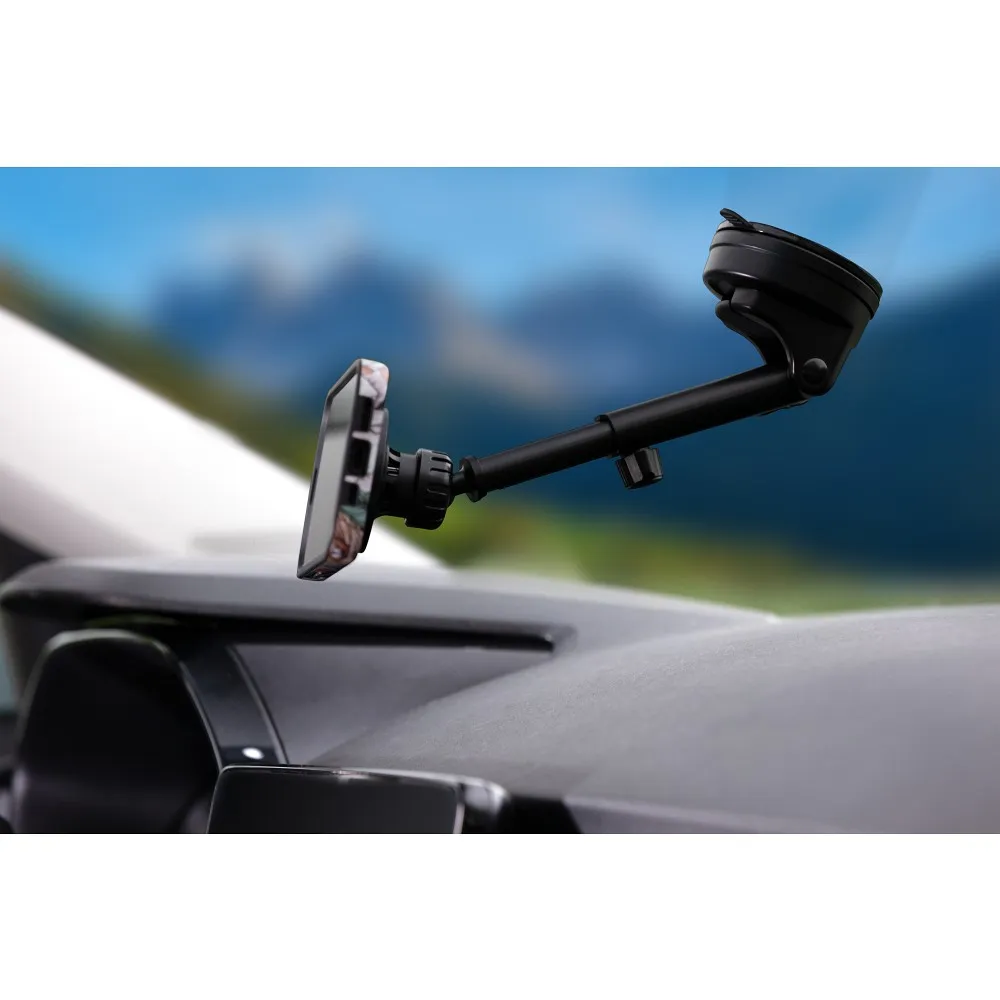 FORCELL F-Grip PrecisionX Autohalter passend für Windschutzscheibe/Bord/Gitter kompatibel mit MagSafe schwarz