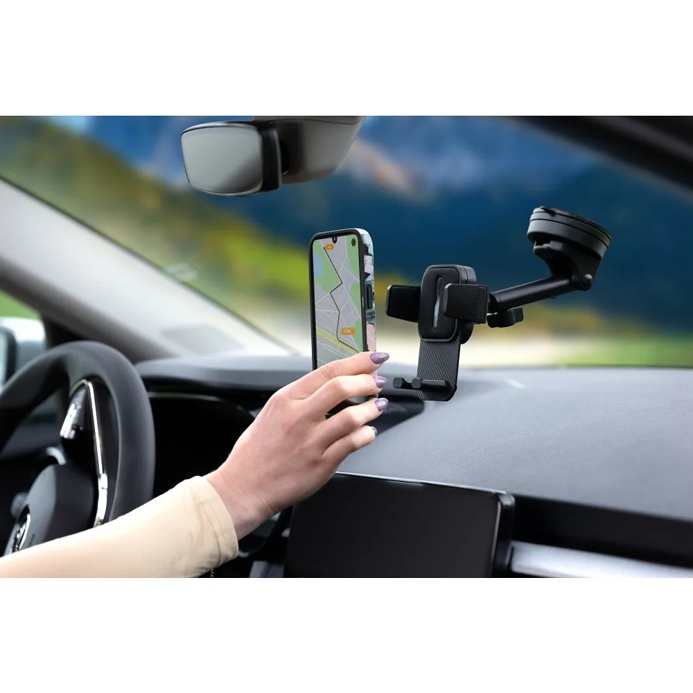FORCELL F-Grip Guardian Autohalter passend für Windschutzscheibe/Bord schwarz