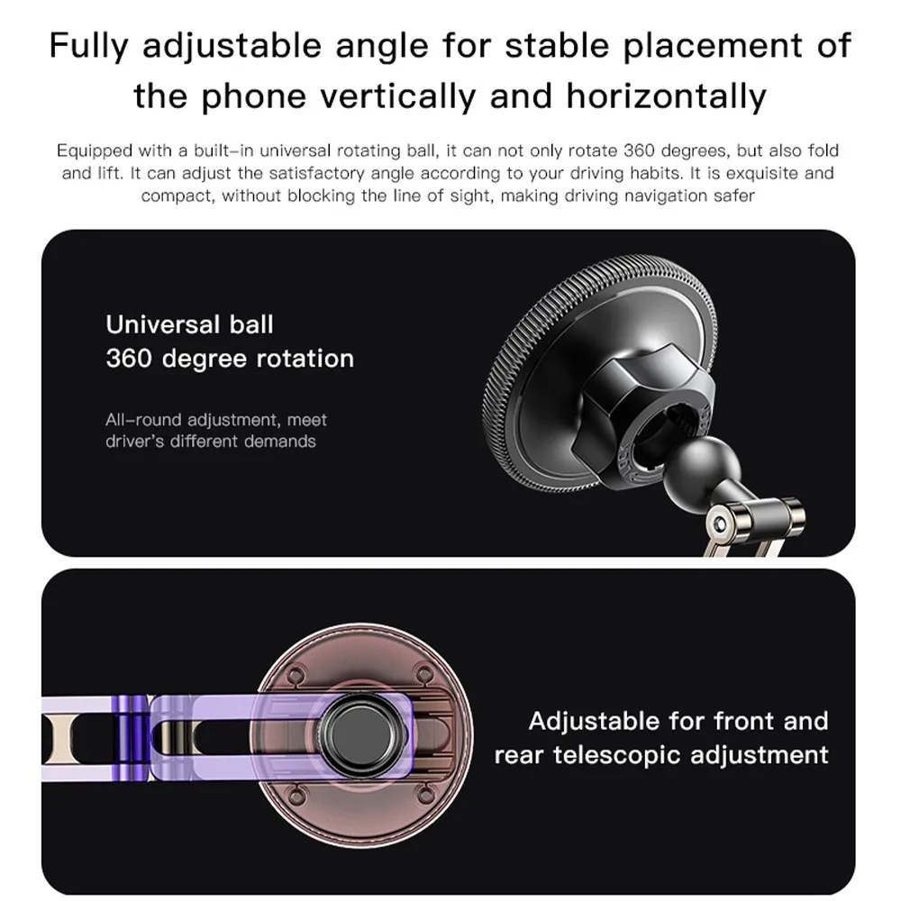 FORCELL F-Grip IronSecure Autofenster-/Bordhalterung kompatibel mit MagSafe schwarz