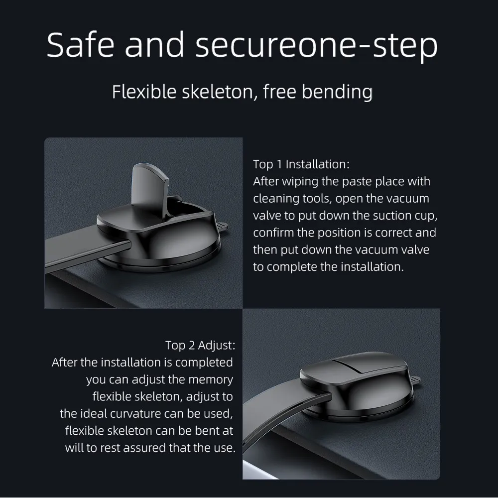FORCELL F-Grip MagFlex Autohalter passend für Windschutzscheibe/Bord/Gitter magnetisch schwarz