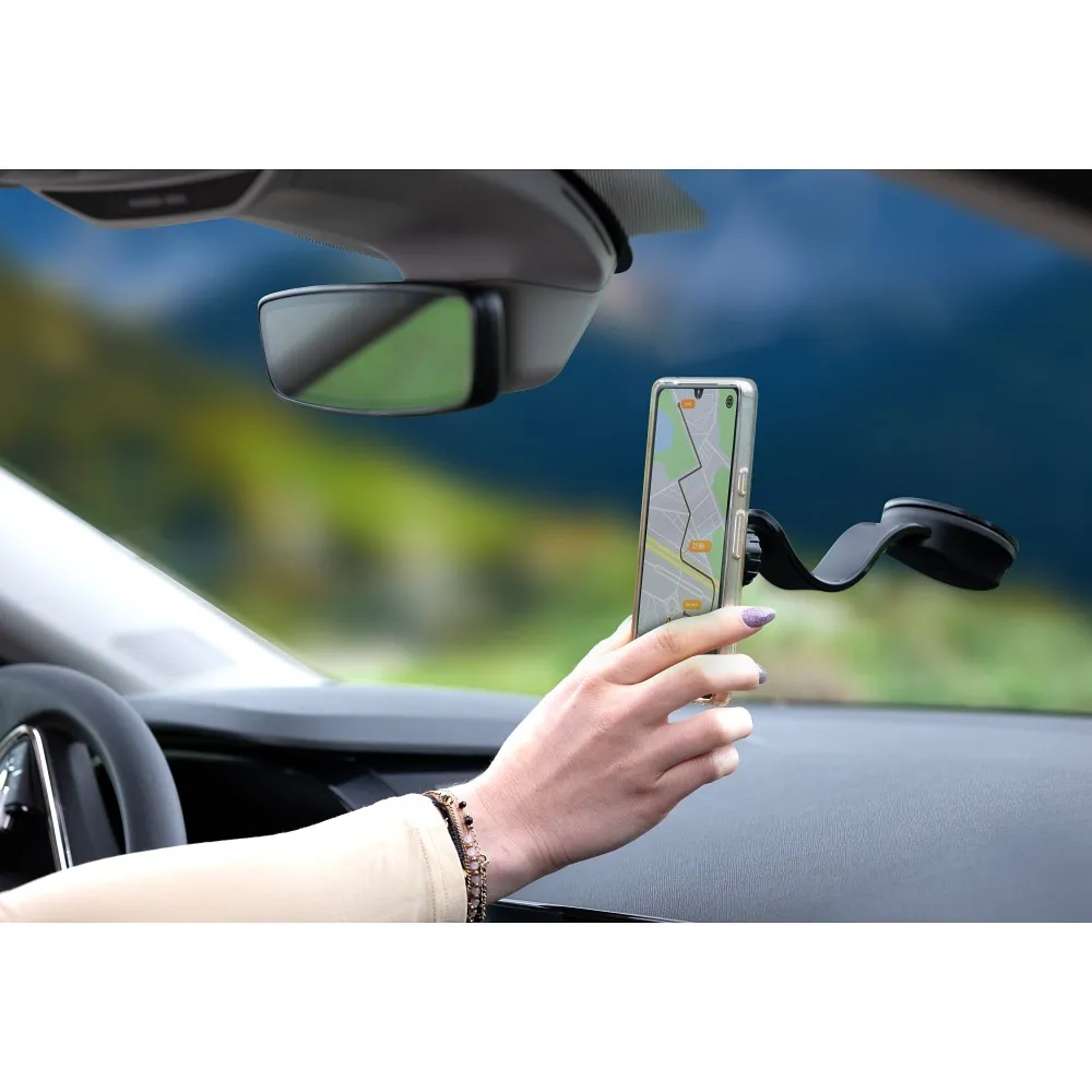 FORCELL F-Grip MagFlex Autohalter passend für Windschutzscheibe/Bord/Gitter magnetisch schwarz