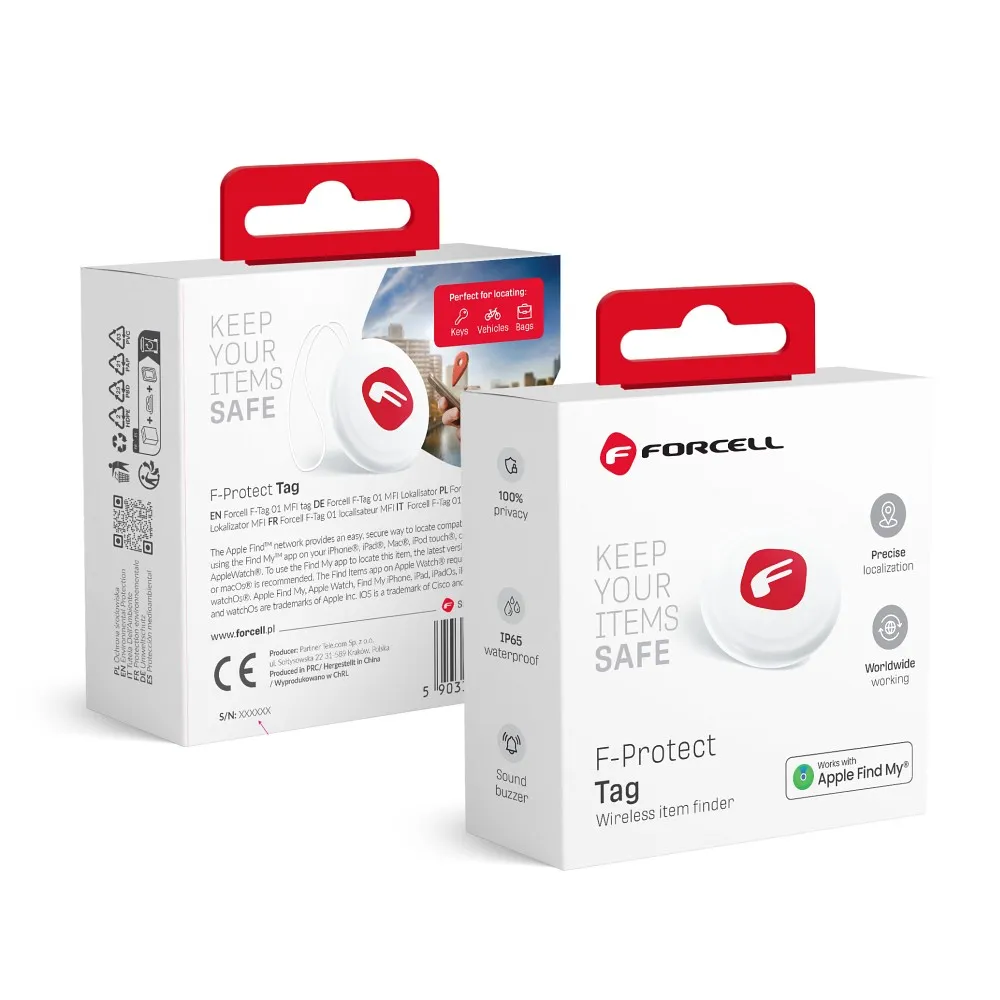 FORCELL F-PROTECT F-TAG F01 Standortbestimmung Find My white