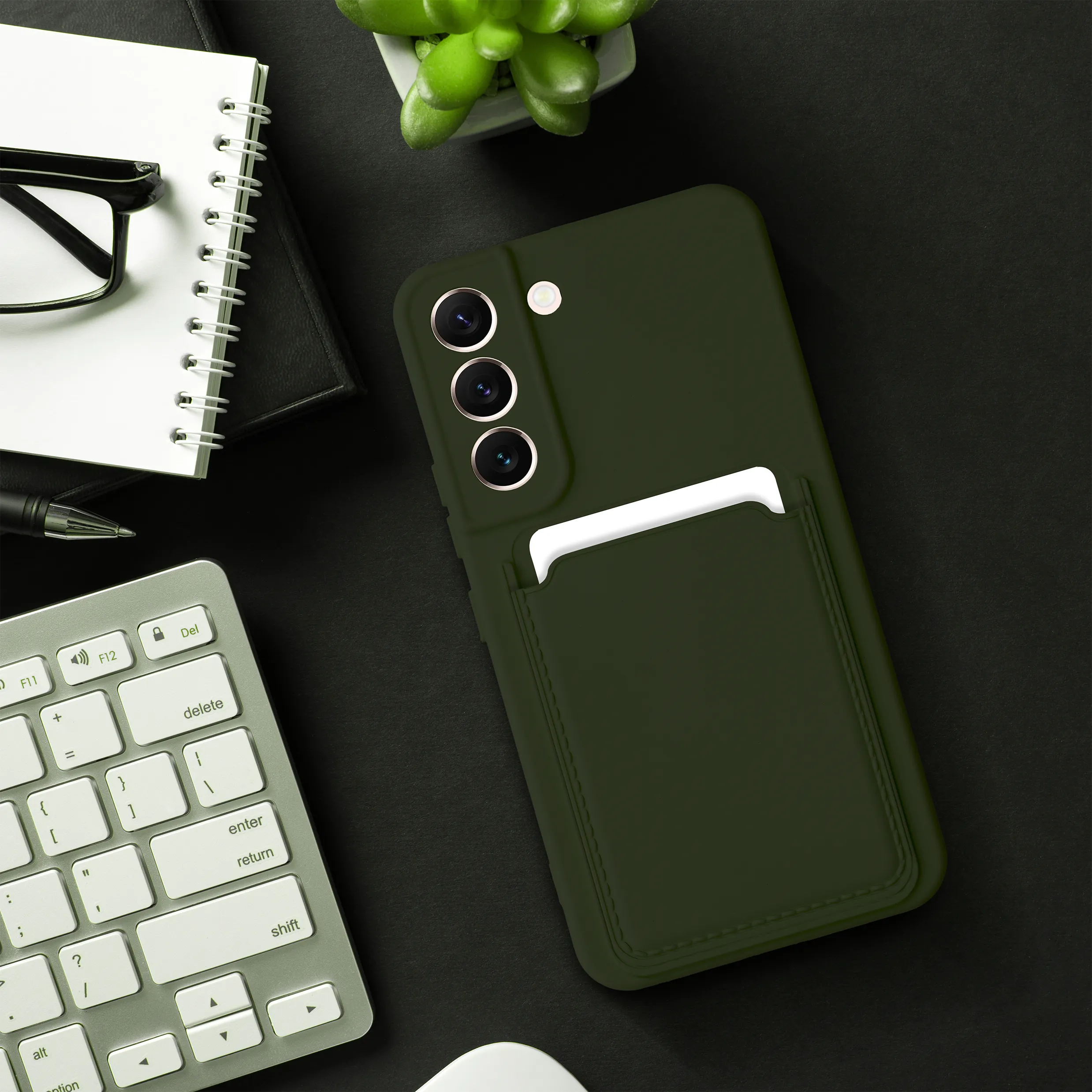 Case passend für Samsung A25 5G Card Case zielony