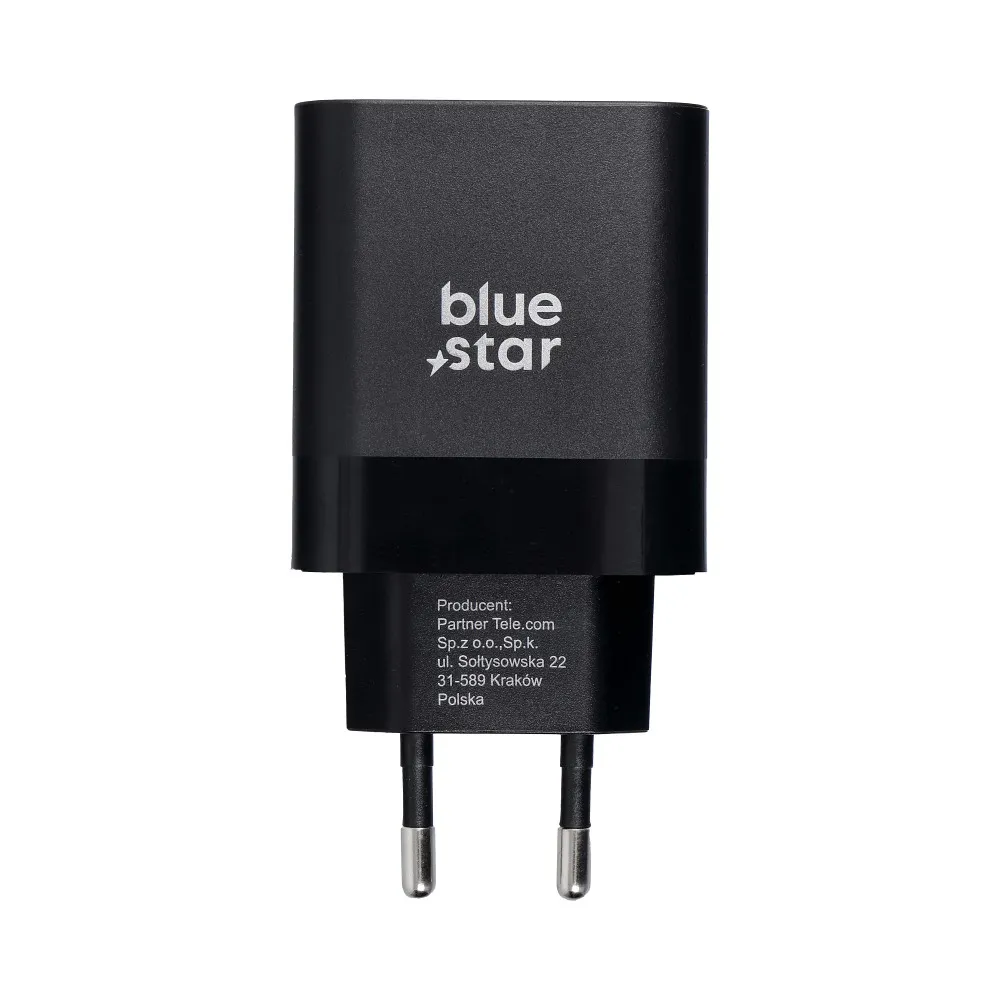 NETZ - Ladegerät Blue Star mit USB Typ C - 3A 45W Anschluss mit PD und Quick Charge 4.0 Ladefunktion