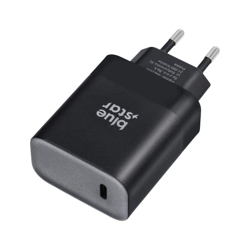 NETZ - Ladegerät Blue Star mit USB Typ C - 3A 45W Anschluss mit PD und Quick Charge 4.0 Ladefunktion