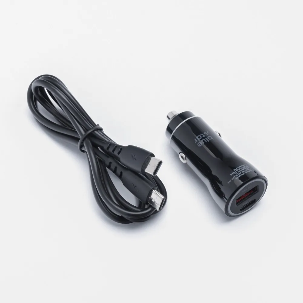 Blue Star 30W Autoladegerät (PD, QC 3.0, AFC, PPS) mit USB C Anschluss und 60W USB C-C Kabel