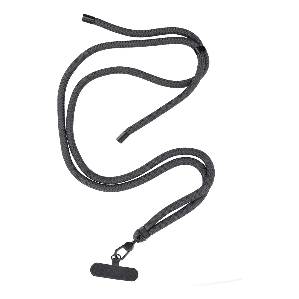 SWING (8mm) Telefonanhänger mit verstellbarer Länge / Kordellänge 165cm (max 82,5cm in der Schlaufe) / passend für Schulter oder Hals - grau