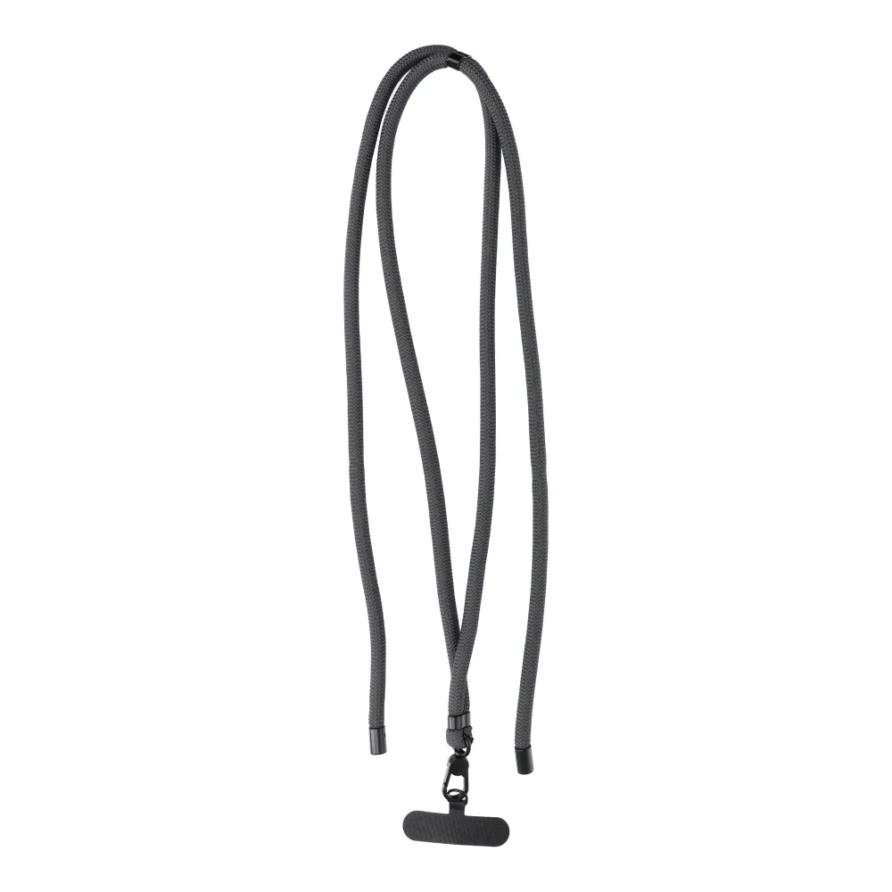 SWING (8mm) Telefonanhänger mit verstellbarer Länge / Kordellänge 165cm (max 82,5cm in der Schlaufe) / passend für Schulter oder Hals - grau