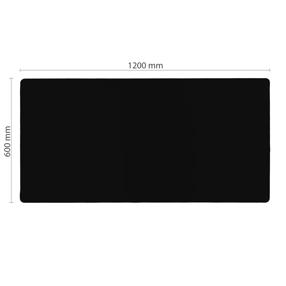 Gaming Maus- und Tastaturpad 1200 x 600 x 2 mm schwarz mit Saum