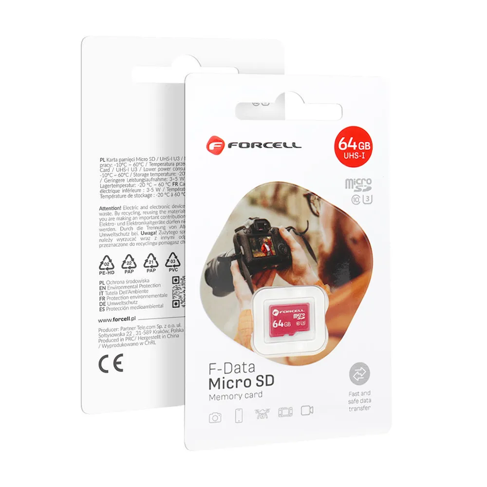 FORCELL F-DATA Speicherkarte 64GB UHS-I U3 Klasse 10