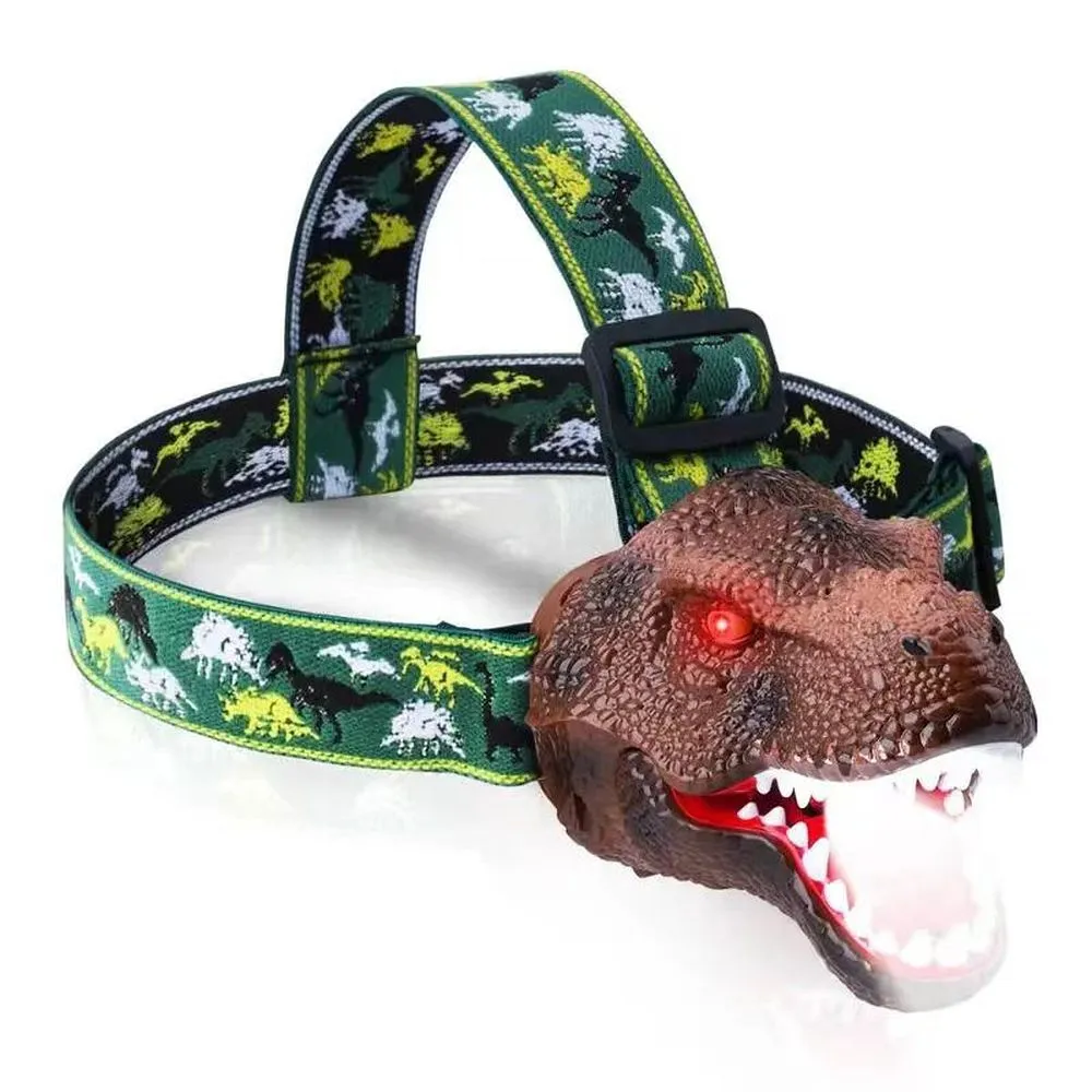Head flashlight LED passend für kids with dinosaur IPX4 15LM brown
