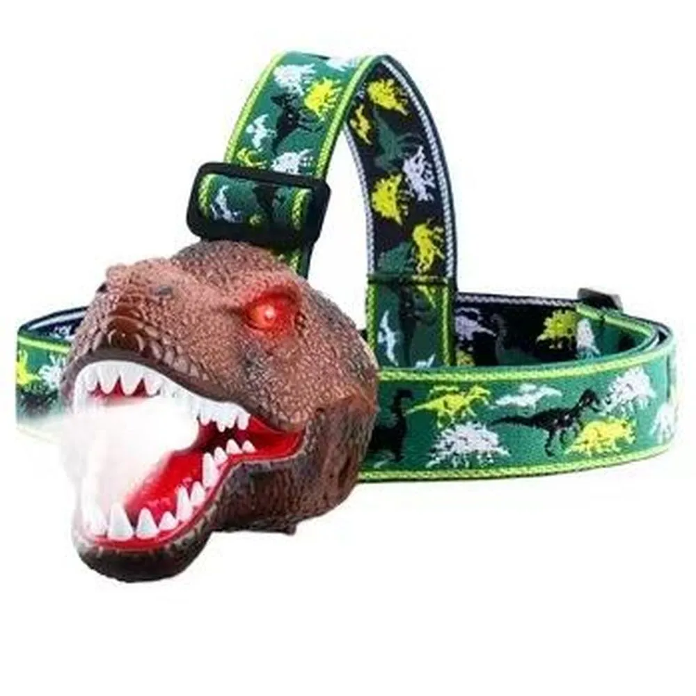 Head flashlight LED passend für kids with dinosaur IPX4 15LM brown
