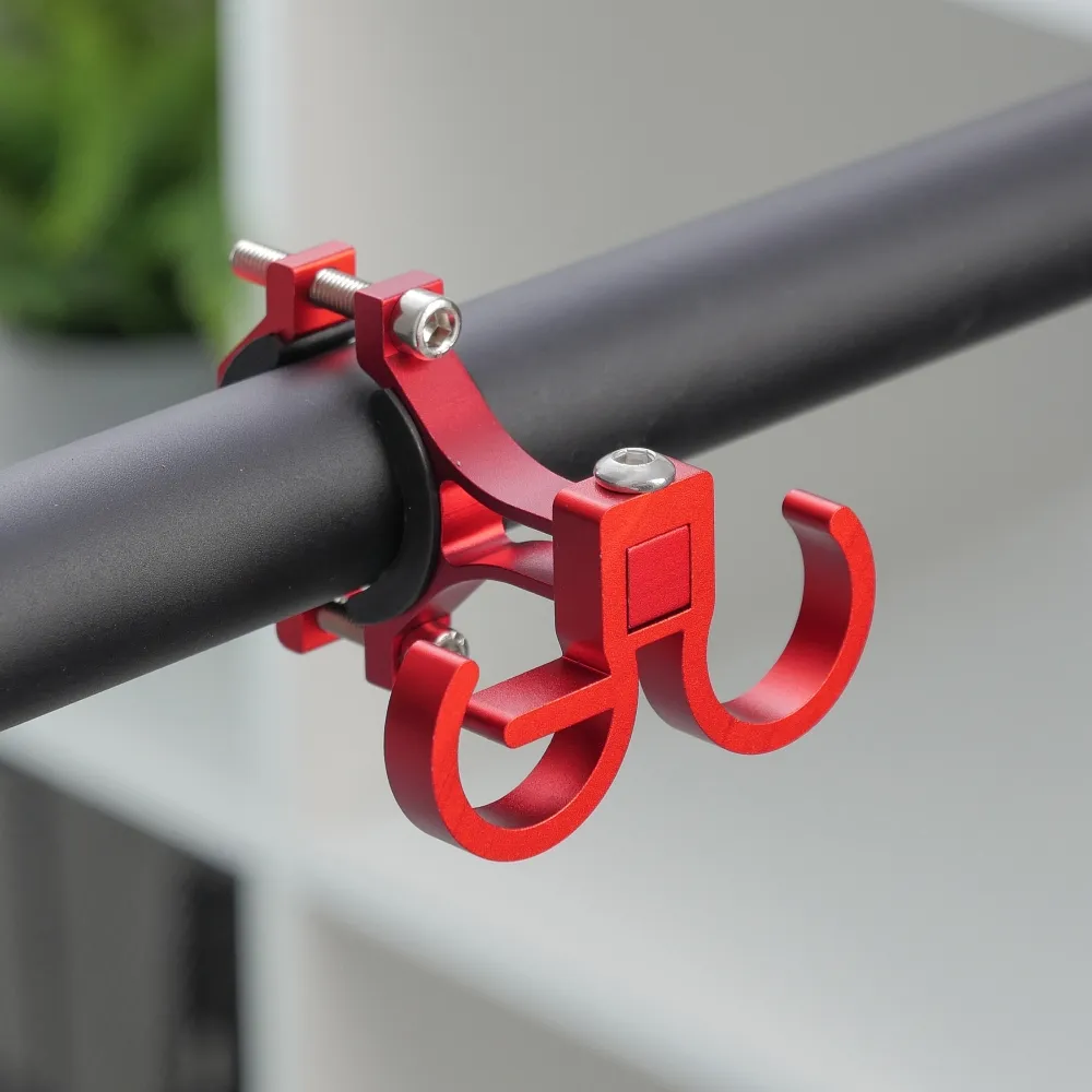 Hook passend für shopping with two loops passend für bike / scooter aluminum FS366 red