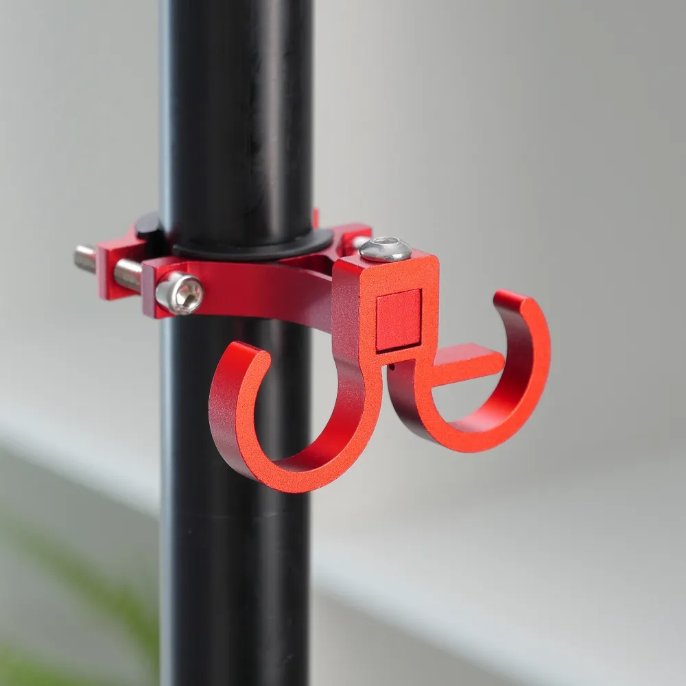 Hook passend für shopping with two loops passend für bike / scooter aluminum FS366 red