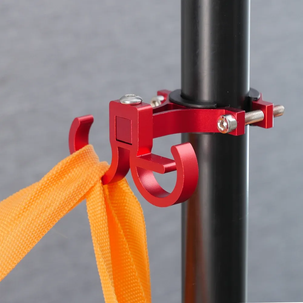 Hook passend für shopping with two loops passend für bike / scooter aluminum FS366 red