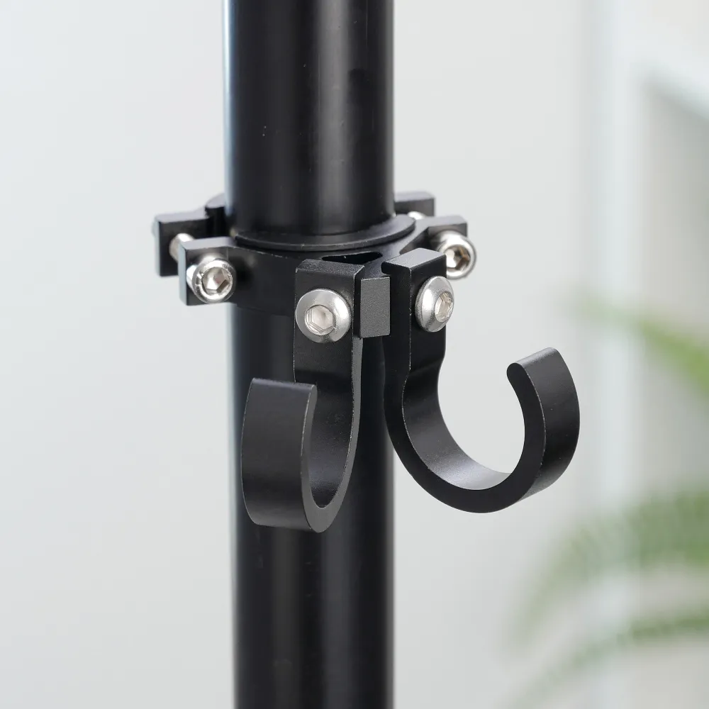 Hook passend für shopping with two loops passend für bike / scooter aluminum FS366-005 black