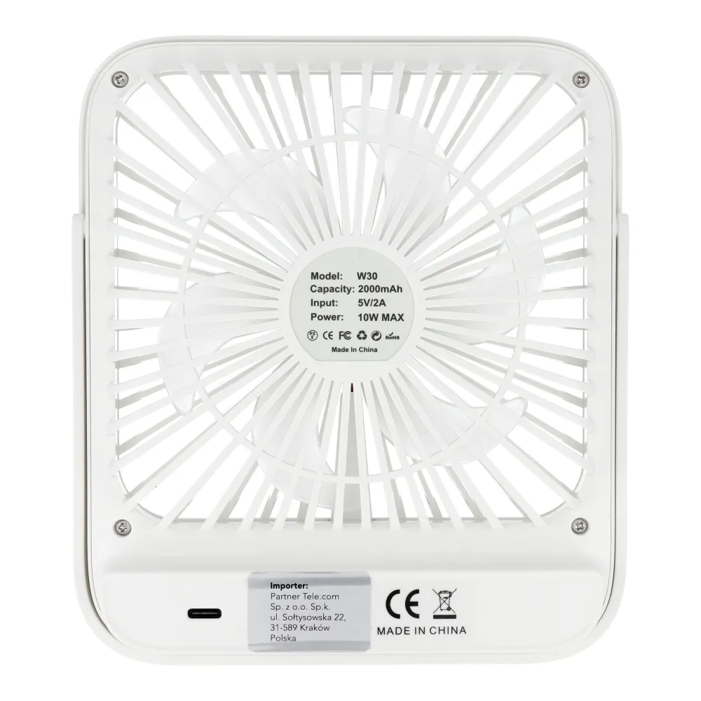 Desk fan with adjustable stand W30 white