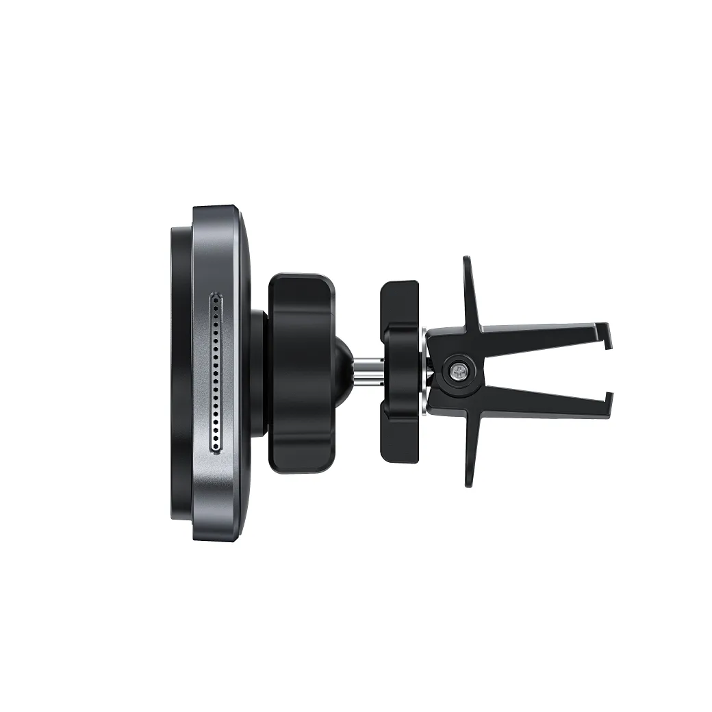 Wireless car phone holder kompatibel mit Magsafe Forcell F-Grip Air Mag F-07 Qi2 15W air vent silver