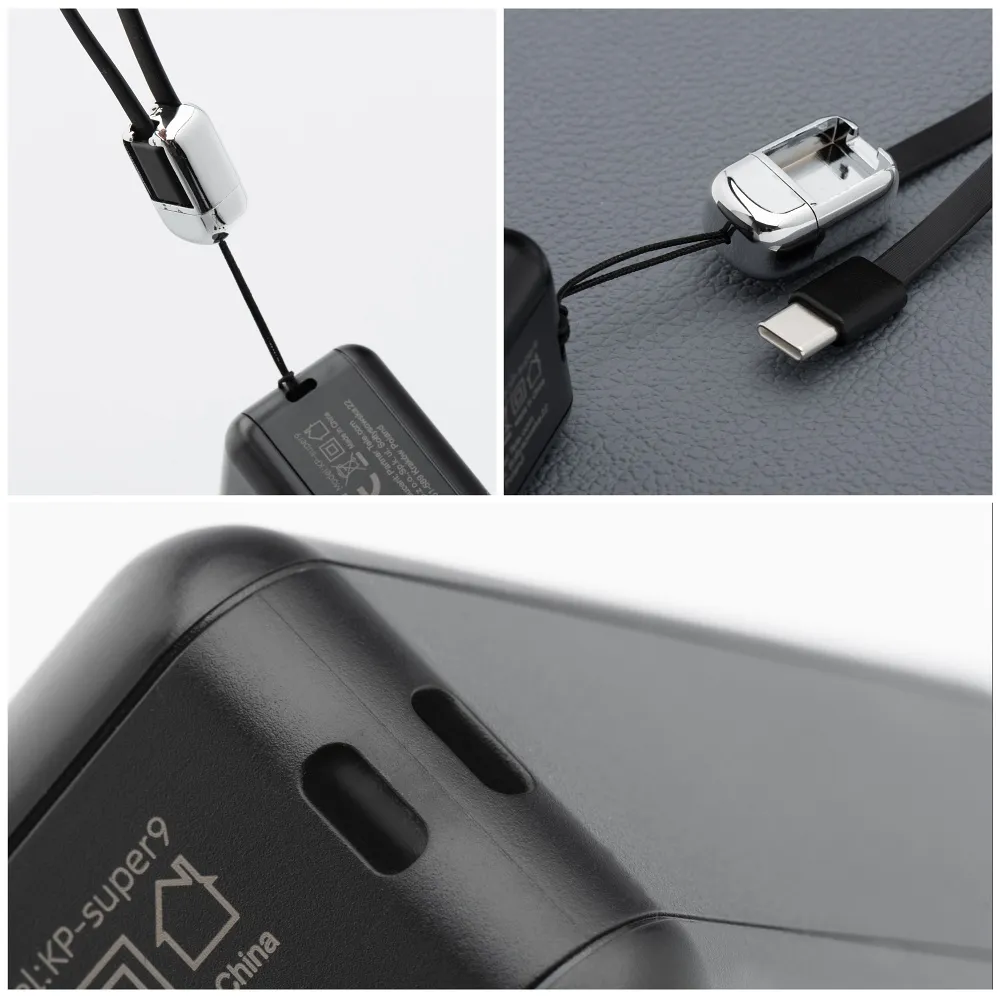 Multifunction charger Forcell F-Energy 6in1 USB A + USB C PD 45W + power bank 15000 mAh + wireless charging 15W black