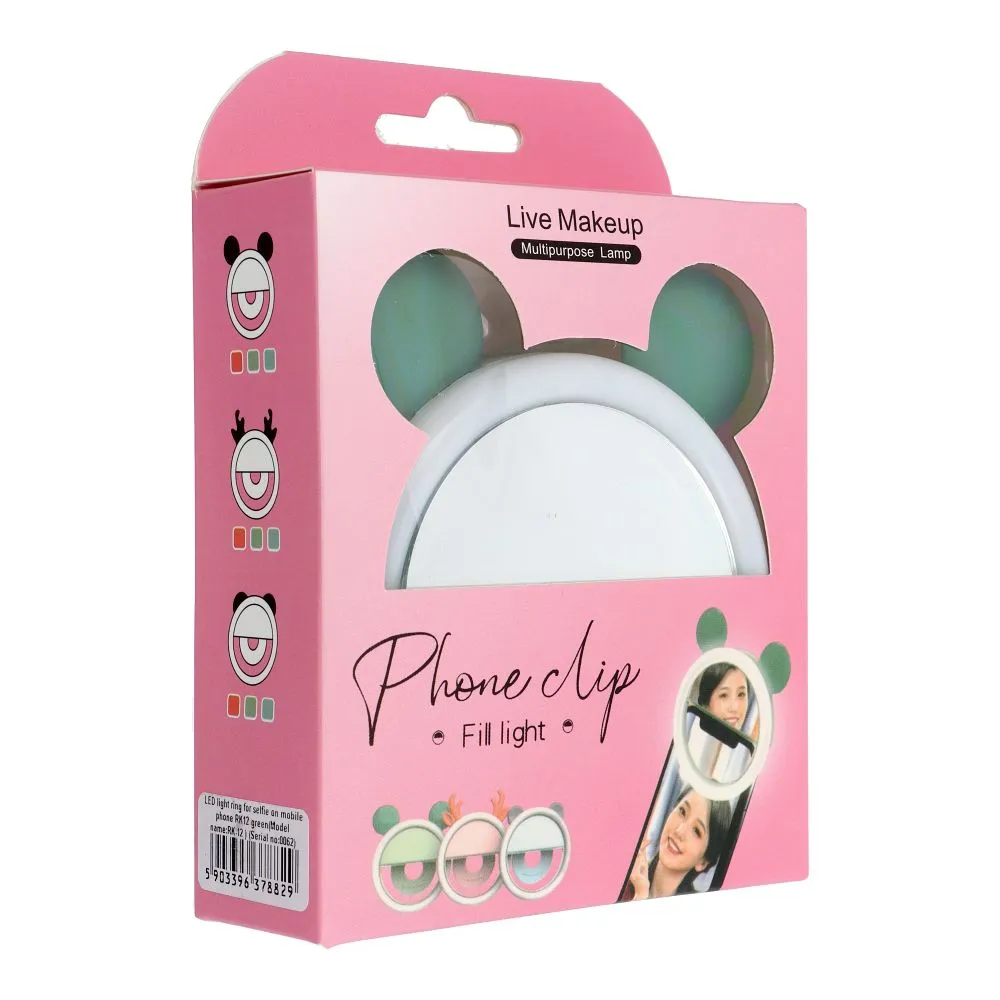 LED light ring passend für selfie on mobile phone RK12 green